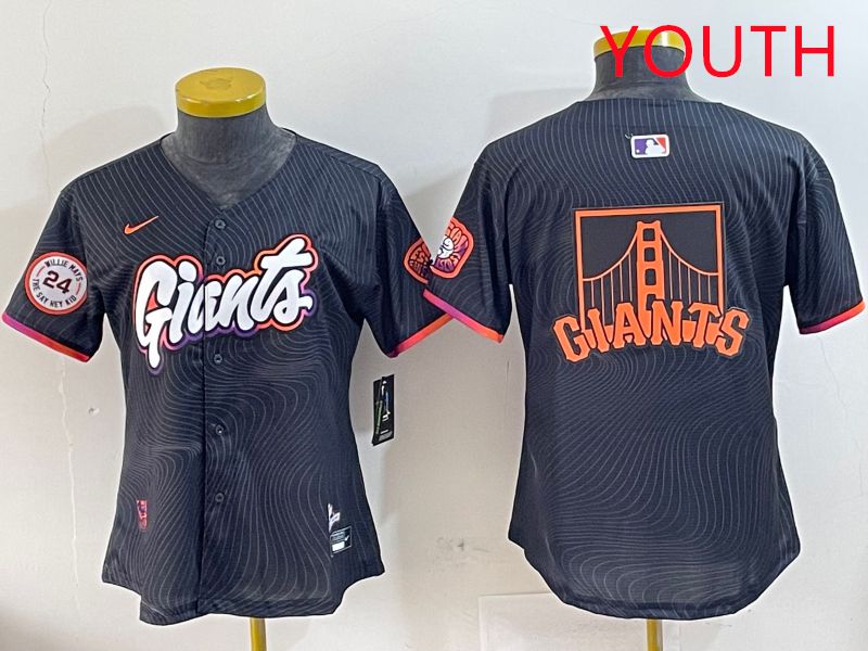 Youth San Francisco Giants Blank Black Second generation Joint Name 2025 Nike MLB Jersey style 6